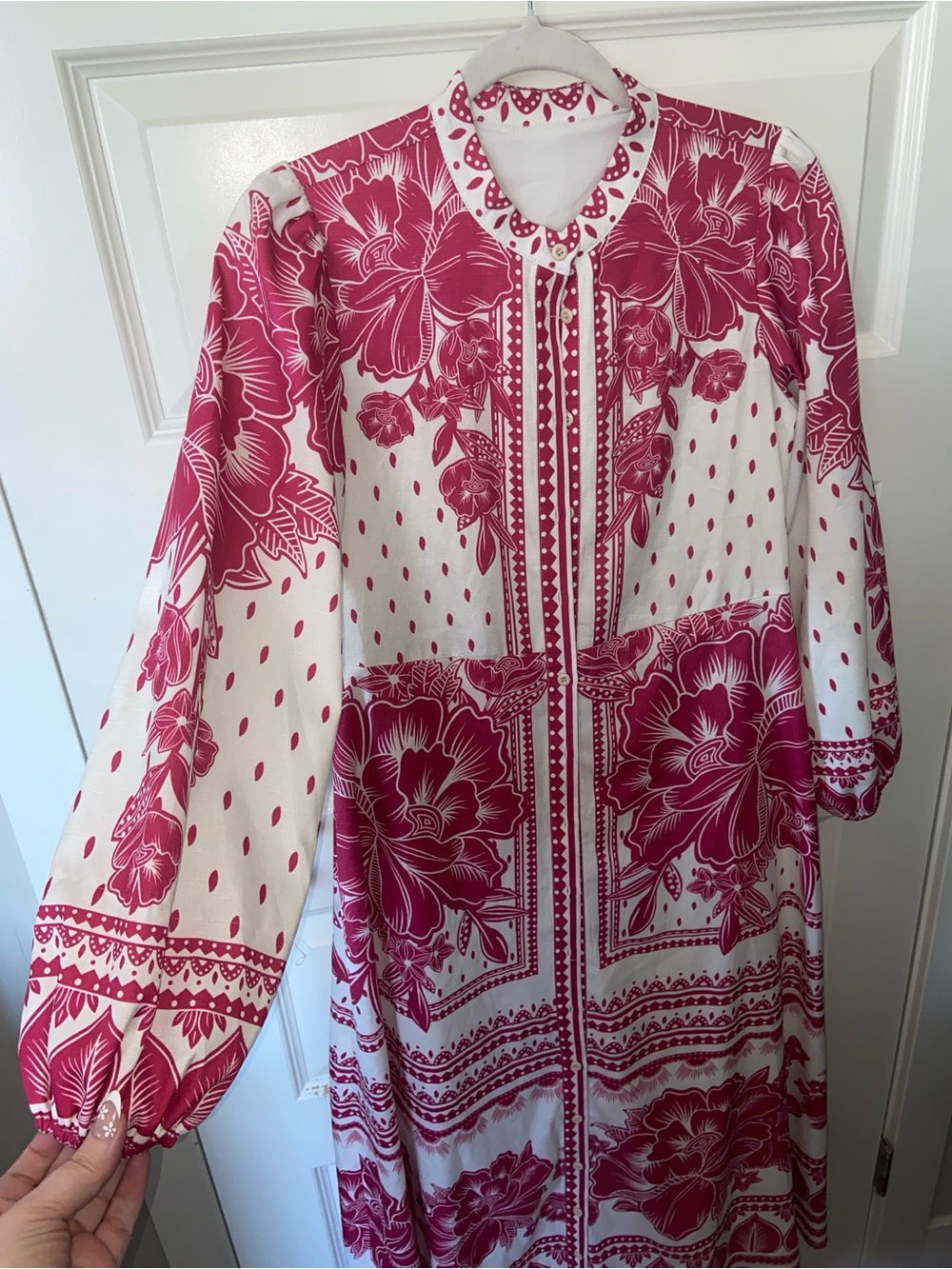Farm Rio (read description) Boho Maxi Dress in Pink Floral Print PTP 18” - Picture 8 of 11